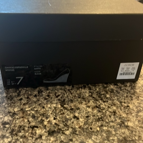 J. Crew Black Canvas Espadrille Wedges size 6.5 and 7. - Picture 5 of 7